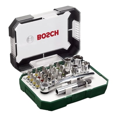 Комплект вложки с мини тресчотка BOSCH - 26 части