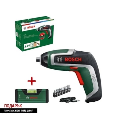 Акумулаторна отвертка BOSCH IXO 7 /3.6V/ + ПОДАРЪК нивелир 12 см