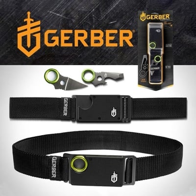 Тактически колан с вградени в катарамата нож и ключ за оцеляване GERBER