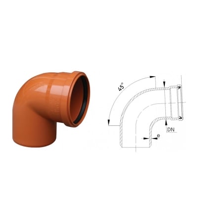 PVC Коляно ∅110  - 45°