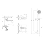 Комплект душ с два смесителя Inter Ceramic ICT 5007-3 - РУБИЯ