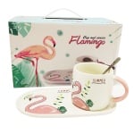 Порцеланова чаша с лъжичка Flamingo